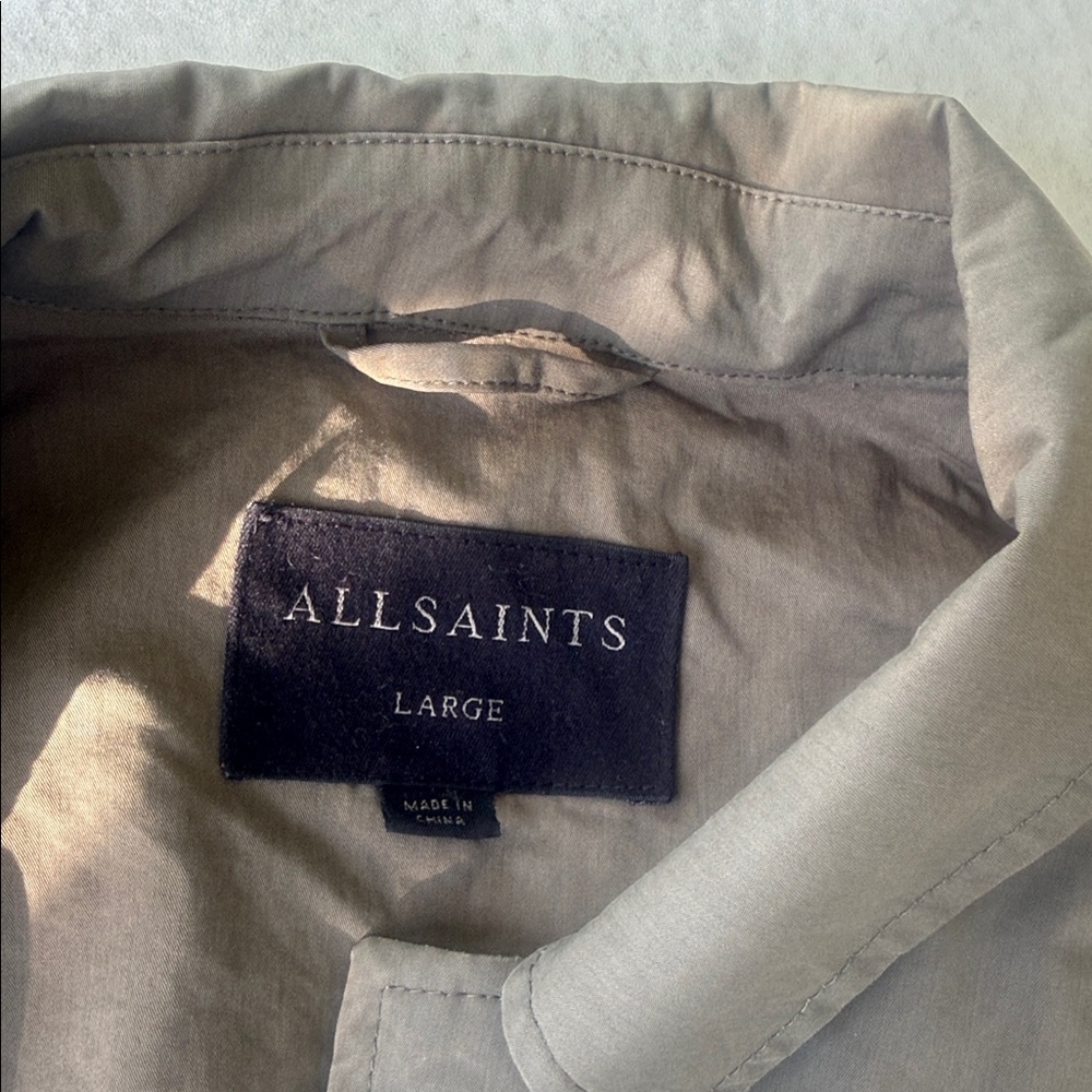 AllSaints Men's Olive Utility Jacket-Large - Picture 2 of 3